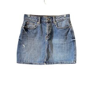 Springfield Women's Blue Denim Mini Skirt Size 2 Casual Short American Boho